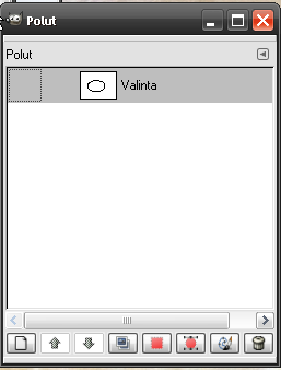 Valinta-ikkunassa valinta poluksi-painike Valinta-ikkunassa valinta poluksi-painike